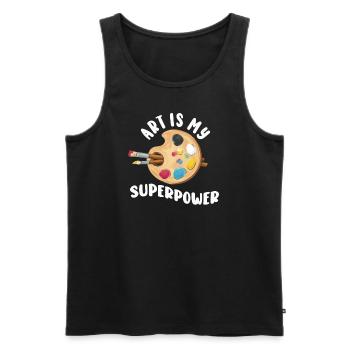Art Is My Superpower - Men's Premium Organic Tank Top - black - Front - Michal (187cm)