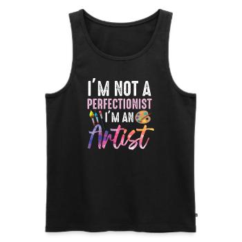 I'm Not A Perfectionist I'm An Artist - Men's Premium Organic Tank Top - black - Front - Michal (187cm)