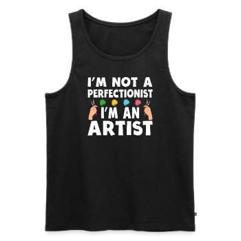 I'm Not A Perfectionist I'm An Artist - Men's Premium Organic Tank Top - black - Front - Michal (187cm)