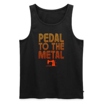 Pédalez à la machine à coudre en métal - Débardeur bio Premium Homme - noir - Devant - Michal (187cm)