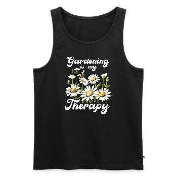 Gartenarbeit ist meine Therapie - Männer Premium Bio Tank Top - Schwarz - Vorne - Michal (187cm)