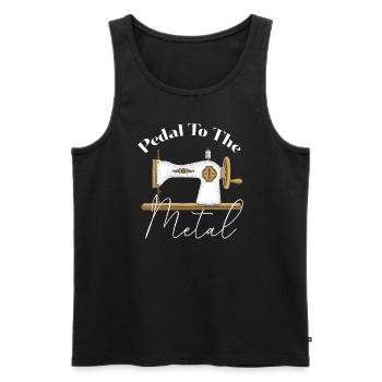Pedal zur Metallnähmaschine - Männer Premium Bio Tank Top - Schwarz - Vorne - Michal (187cm)