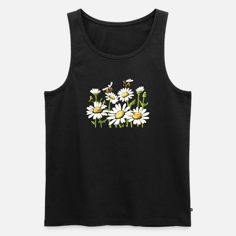 Marguerites Gänseblümchen Sommer Gänseblümchen Blumengarten - Männer Premium Bio Tank Top - Schwarz