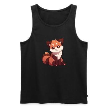 Roter Panda - Männer Premium Bio Tank Top - Schwarz - Vorne - AI Model Male 178 light (178cm)
