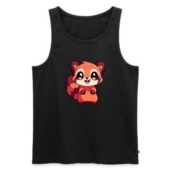 Roter Panda - Männer Premium Bio Tank Top - Schwarz - Vorne - AI Model Male 178 light (178cm)