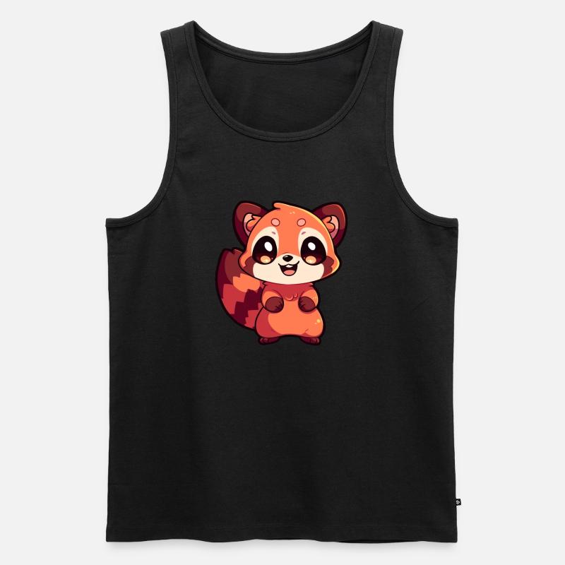 Roter Panda - Männer Premium Bio Tank Top - Schwarz