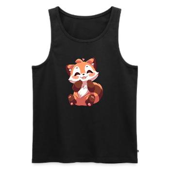 Roter Panda - Männer Premium Bio Tank Top - Schwarz - Vorne - AI Model Male 178 light (178cm)