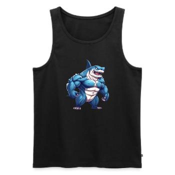 Bodybuilder Shark - Débardeur bio Premium Homme - noir - Devant - Michal (187cm)