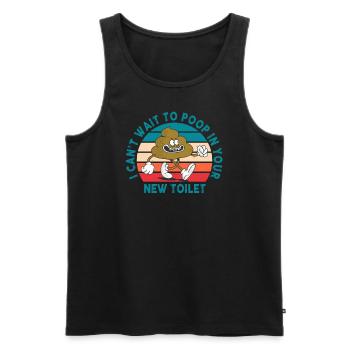 Ich kann es kaum erwarten, in deine neue Toilette zu - Männer Premium Bio Tank Top - Schwarz - Vorne - Michal (187cm)