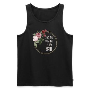 Positiv zu bleiben ist meine Kunst - Männer Premium Bio Tank Top - Schwarz - Vorne - Michal (187cm)