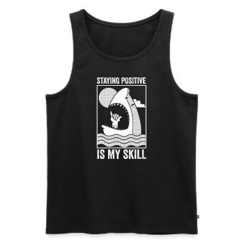 Positiv zu bleiben ist meine Kunst - Männer Premium Bio Tank Top - Schwarz - Vorne - Michal (187cm)