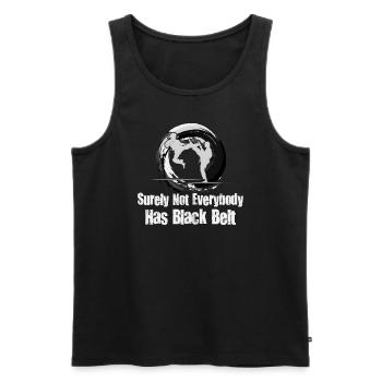Sicherlich hat nicht jeder Karate mit schwarzem Gürtel - Männer Premium Bio Tank Top - Schwarz - Vorne - AI Model Male 178 light (178cm)