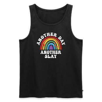Another Day Another Slay Motivational - Men's Premium Organic Tank Top - black - Front - Michal (187cm)