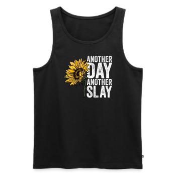 Another Day Another Slay Motivational - Men's Premium Organic Tank Top - black - Front - Michal (187cm)