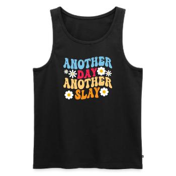 Another Day Another Slay Motivational - Men's Premium Organic Tank Top - black - Front - AI Model Male 178 light (178cm)