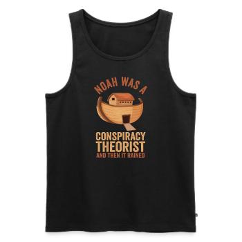 Noah war ein Verschwörungstheoretiker und es regnete - Männer Premium Bio Tank Top - Schwarz - Vorne - Michal (187cm)