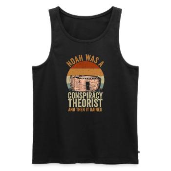 Noah war ein Verschwörungstheoretiker und es regnete - Männer Premium Bio Tank Top - Schwarz - Vorne - Michal (187cm)