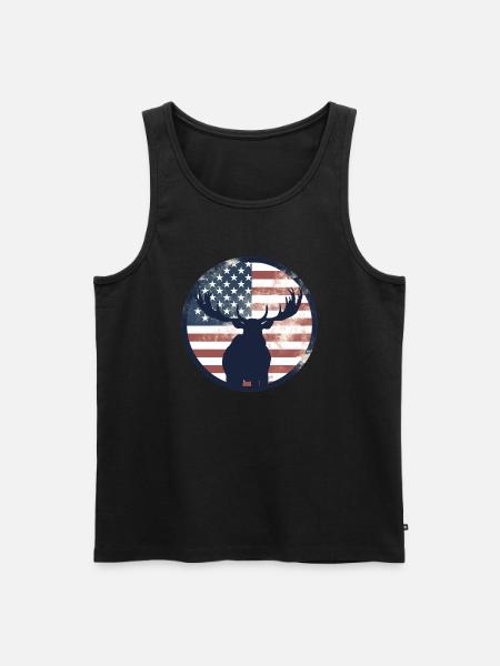American Flag Moose - Men's Premium Organic Tank Top - black