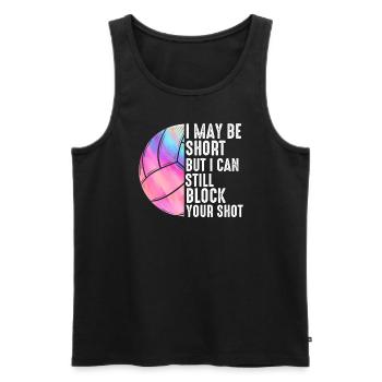 Je peux bloquer votre tir Volleyball de plage - Débardeur bio Premium Homme - noir - Devant - Michal (187cm)