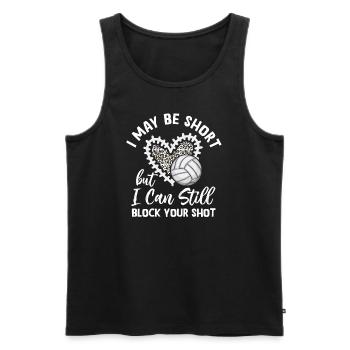 Je peux bloquer votre tir Volleyball de plage - Débardeur bio Premium Homme - noir - Devant - Michal (187cm)