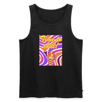 Time to chill! (Positive Design) - Men's Premium Organic Tank Top - black - Front - AI Model Male 178 light (178cm)