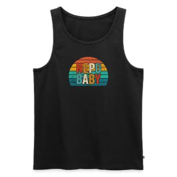Vetternwirtschaft Nepo Baby - Männer Premium Bio Tank Top - Schwarz - Vorne - AI Model Male 178 light (178cm)