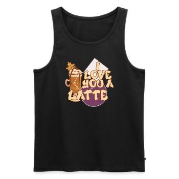 Ich liebe dich Eine Latte Pärchen Romanze - Männer Premium Bio Tank Top - Schwarz - Vorne - AI Model Male 178 light (178cm)