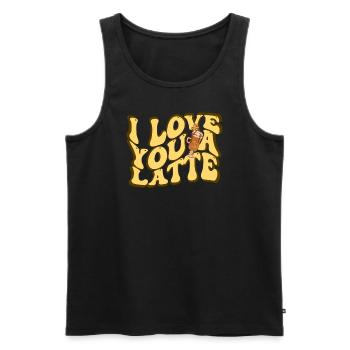 Ich liebe dich Eine Latte Pärchen Romanze - Männer Premium Bio Tank Top - Schwarz - Vorne - Michal (187cm)