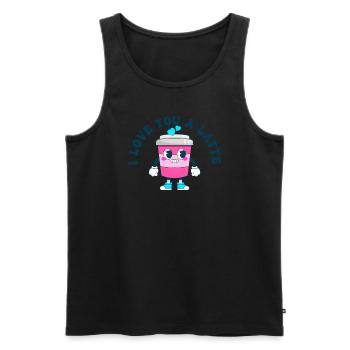 Ich liebe dich Eine Latte Pärchen Romanze - Männer Premium Bio Tank Top - Schwarz - Vorne - AI Model Male 178 light (178cm)