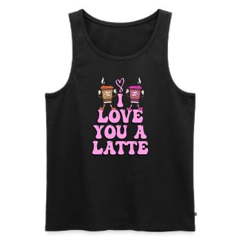 Ich liebe dich Eine Latte Pärchen Romanze - Männer Premium Bio Tank Top - Schwarz - Vorne - Michal (187cm)