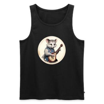 L’opossum joue du banjo - Débardeur bio Premium Homme - noir - Devant - Michal (187cm)
