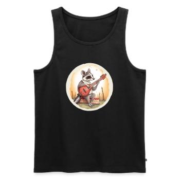 L’opossum joue du banjo - Débardeur bio Premium Homme - noir - Devant - Michal (187cm)