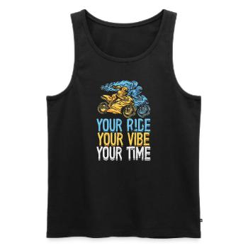 Your Ride Your Vibe Your Time Motocycle - Men's Premium Organic Tank Top - black - Front - Michal (187cm)