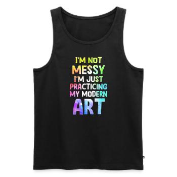 Ich bin kein chaotisches Gemälde mit moderner Kunst - Männer Premium Bio Tank Top - Schwarz - Vorne - AI Model Male 178 light (178cm)