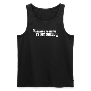 Positiv zu bleiben ist meine Kunst - Männer Premium Bio Tank Top - Schwarz - Vorne - Michal (187cm)