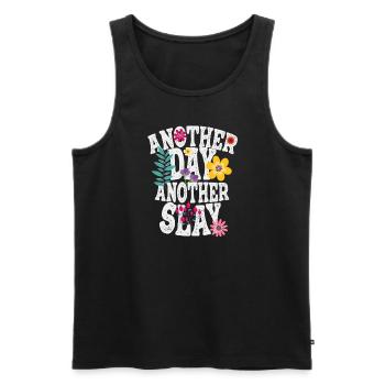 Another Day Another Slay Motivational - Men's Premium Organic Tank Top - black - Front - AI Model Male 178 light (178cm)