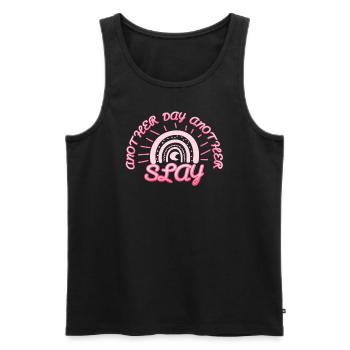 Ein anderer Tag, ein weiterer Slay, motivierend - Männer Premium Bio Tank Top - Schwarz - Vorne - Michal (187cm)