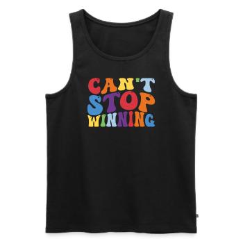 Ich kann nicht aufhören zu gewinnen - Männer Premium Bio Tank Top - Schwarz - Vorne - AI Model Male 178 light (178cm)