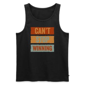Ich kann nicht aufhören zu gewinnen - Männer Premium Bio Tank Top - Schwarz - Vorne - AI Model Male 178 light (178cm)