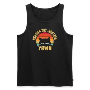 Another Day, Another Yawn - Men's Premium Organic Tank Top - black - Front - AI Model Male 178 light (178cm)