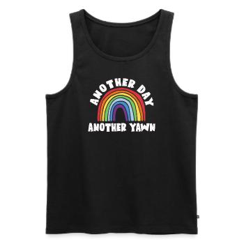 Another Day, Another Yawn - Men's Premium Organic Tank Top - black - Front - AI Model Male 178 light (178cm)