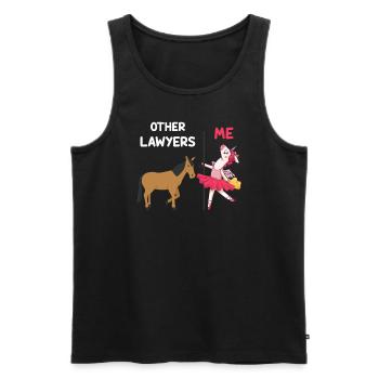 Autres avocats Me Licorne Cheval - Débardeur bio Premium Homme - noir - Devant - Michal (187cm)