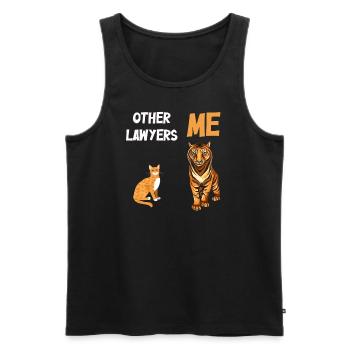 Autres avocats Me Tiger Cat - Débardeur bio Premium Homme - noir - Devant - Michal (187cm)