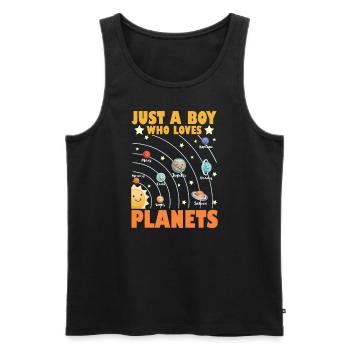 Nur ein Junge, der das Sonnensystem der Planeten liebt - Männer Premium Bio Tank Top - Schwarz - Vorne - Michal (187cm)
