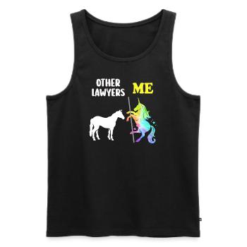 Autres avocats Me Licorne Cheval - Débardeur bio Premium Homme - noir - Devant - Michal (187cm)