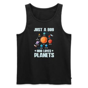 Just A Boy Who Loves Planets Solar System - Men's Premium Organic Tank Top - black - Front - Michal (187cm)