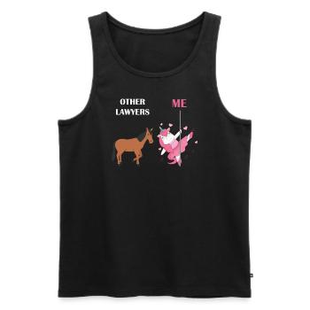 Autres avocats Me Licorne Cheval - Débardeur bio Premium Homme - noir - Devant - Michal (187cm)