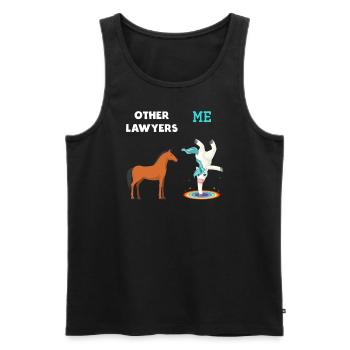 Autres avocats Me Licorne Cheval - Débardeur bio Premium Homme - noir - Devant - Michal (187cm)