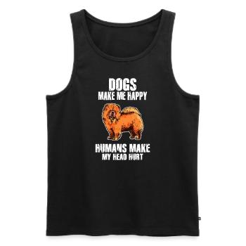 Les chiens me rendent heureux humain me font mal à la tête Doglove - Débardeur bio Premium Homme - noir - Devant - Michal (187cm)