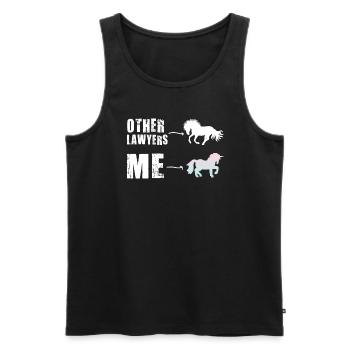 Autres avocats Me Licorne Cheval - Débardeur bio Premium Homme - noir - Devant - Michal (187cm)